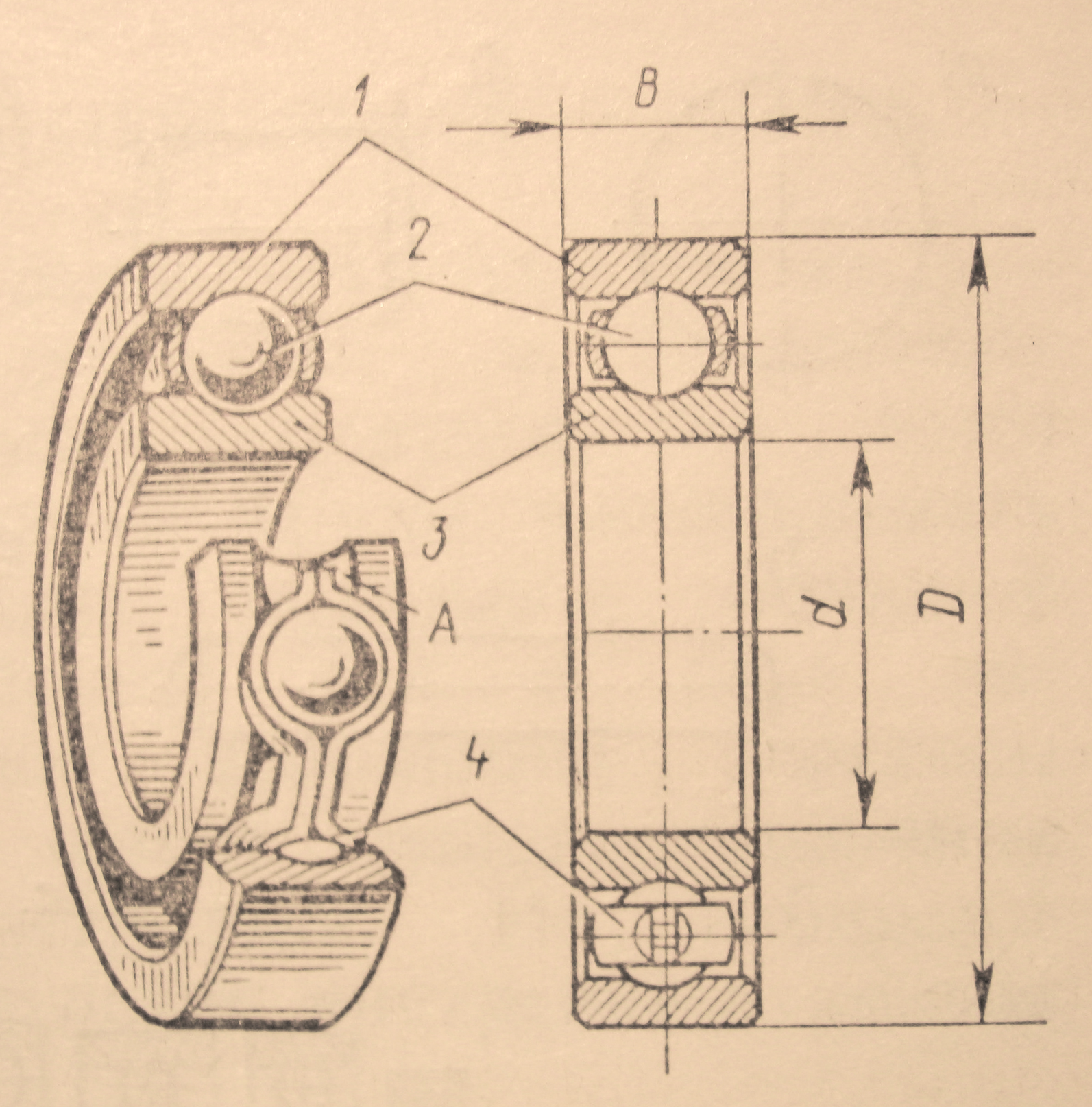 Шариковый радиальный подшипник схема
